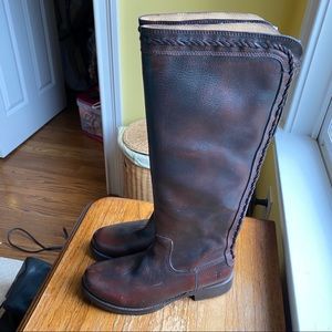 Rare Frye boot with twisted braid design